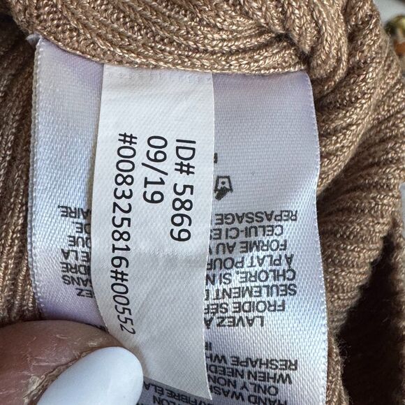 Express ribbed mock neck sweater in a neutral camel color. XS CasualMinimalist - Picture 7 of 8